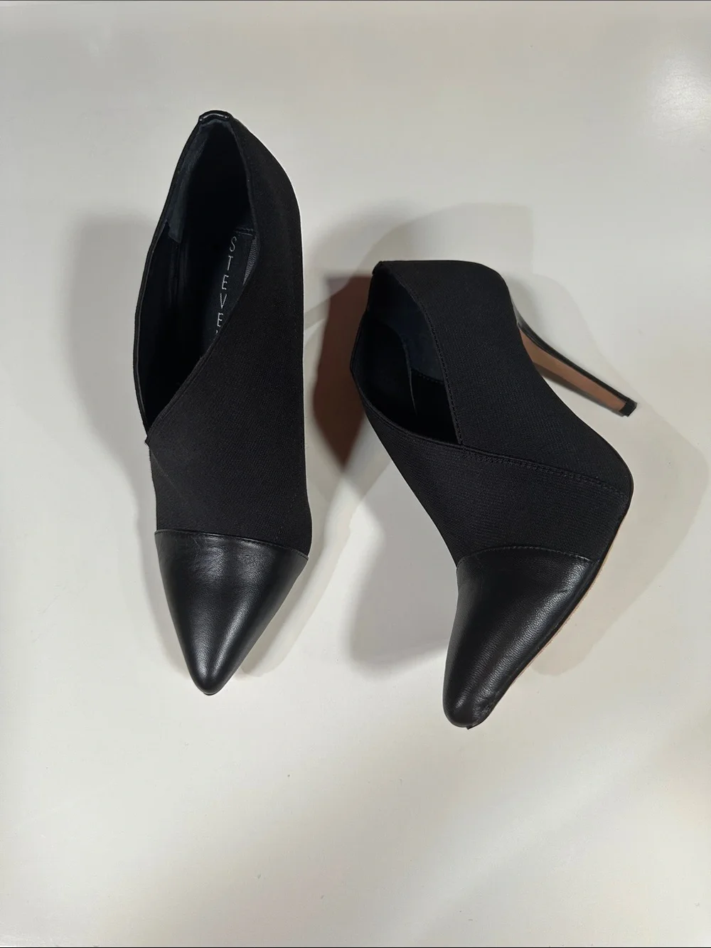 Steven Madden Black Pointed Toe Stiletto Booties